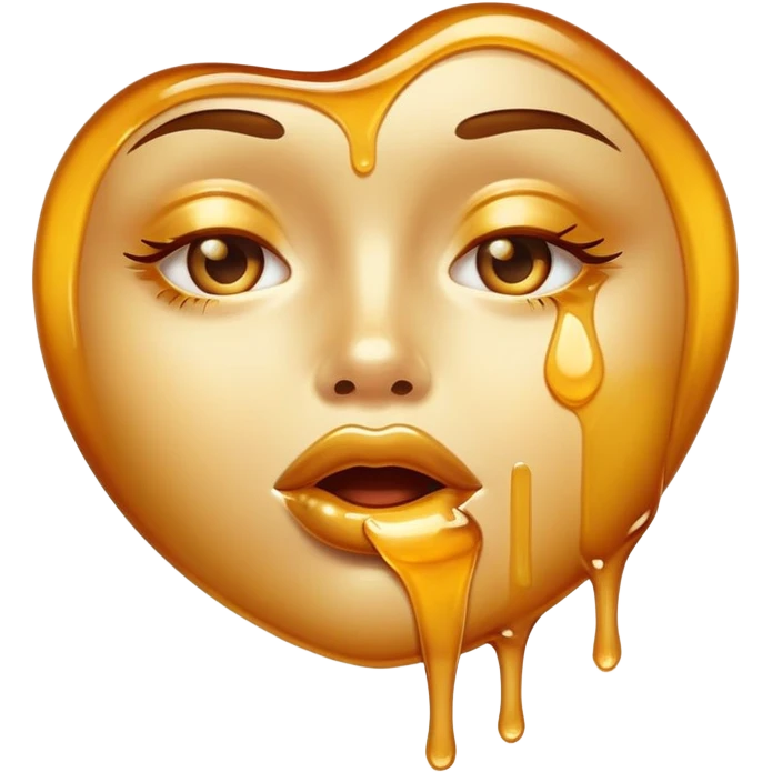 Honey dripping from lips emoji