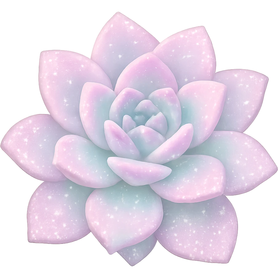 sparkly pastel succulent plant emoji