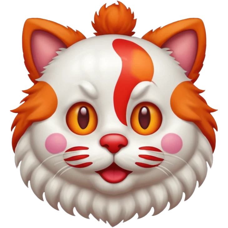 clown cat with a big red nose and mustache, emoji style emoji