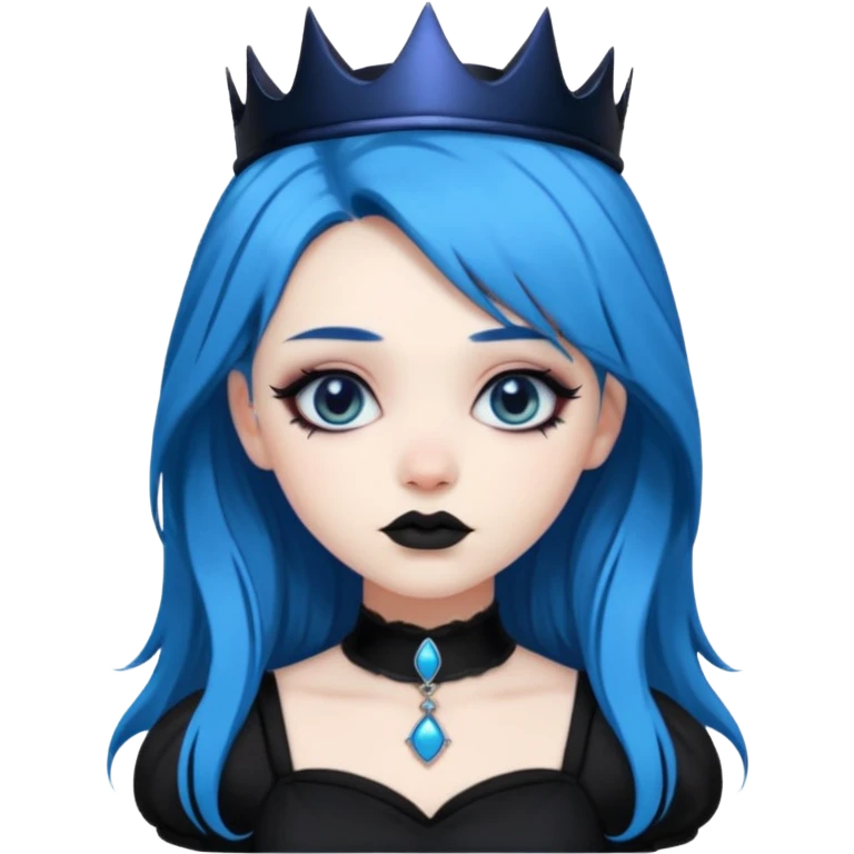 blue haired goth princess emoji