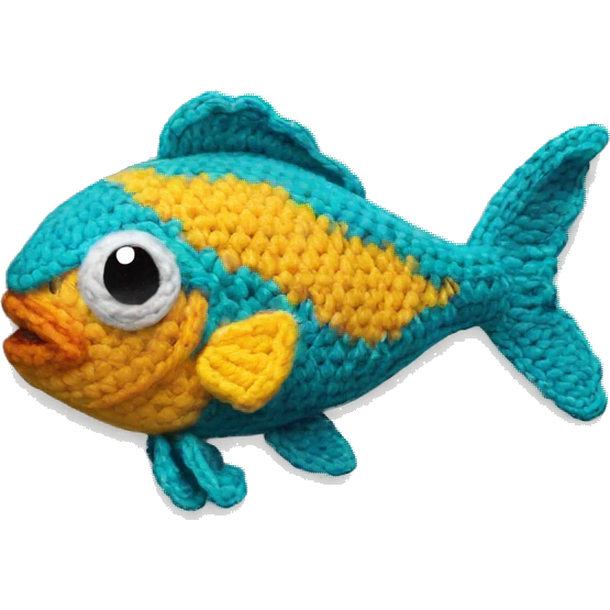 A fish is crochet  emoji