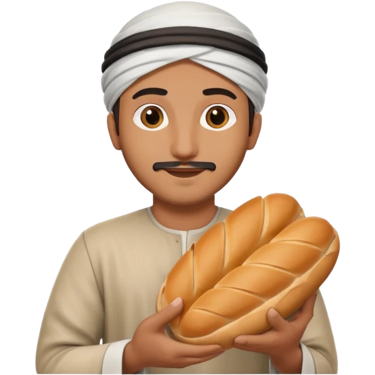 Un arabe avec du pain dans les mains emoji