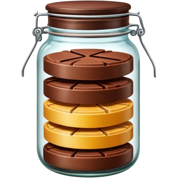 chocolate sliced Retro Ribbon Jar emoji