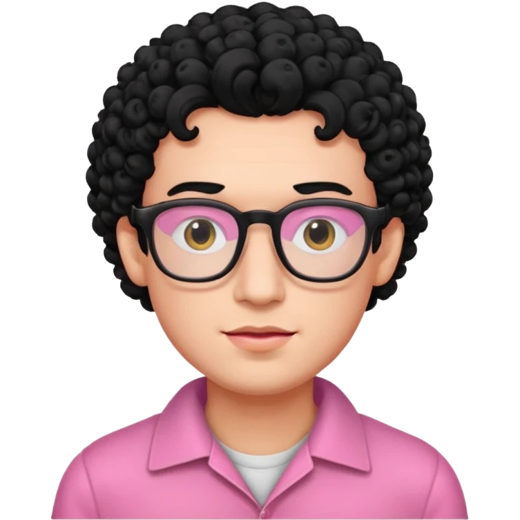 pink curly guy with rectangle glassess emoji