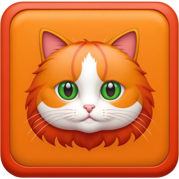 Chat sur une couverture rouge et orange  emoji