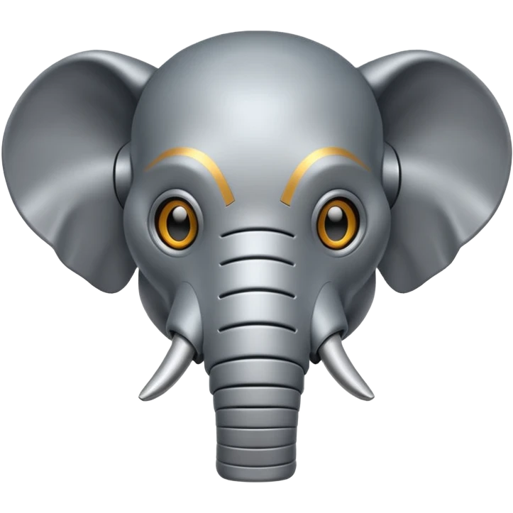 robot elephant head with iron skin parts emoji