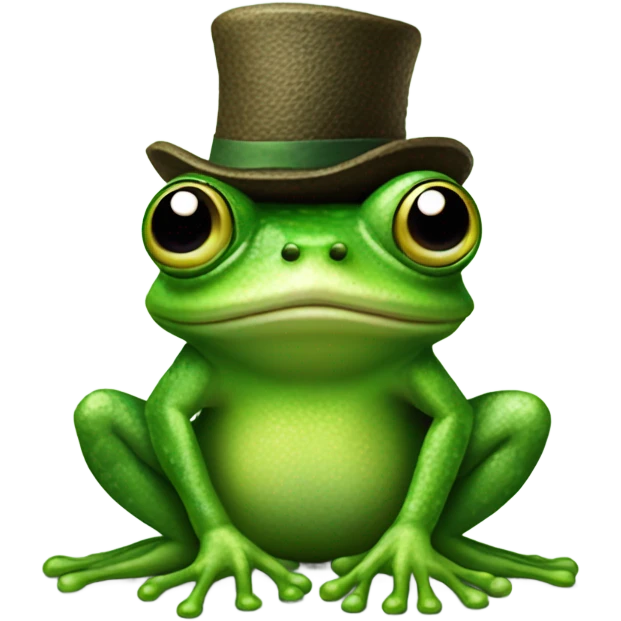 A frog wearing a hat emoji