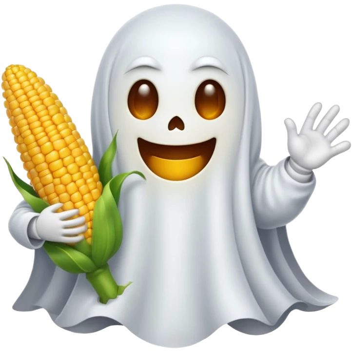 Corn wearing ghost costume  emoji
