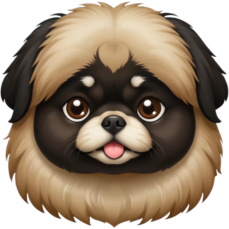 Black Pekingese with brown brow spot emoji
