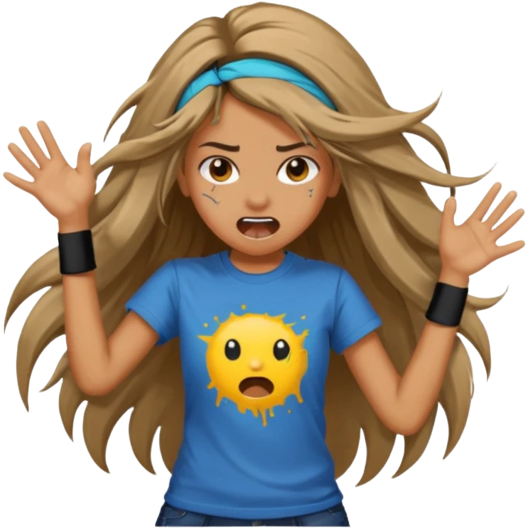 Headbanging girl emoji