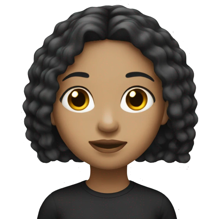 Light skinned girl with black long hair  emoji