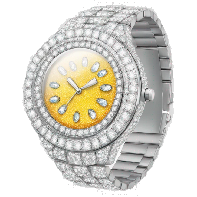 sparkling diamond-encrusted watch emoji