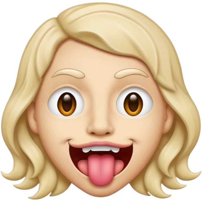 Ojos en forma de equis boca ondulada y con lengua afuera del lado izquierdo como el logo de nirvana emoji