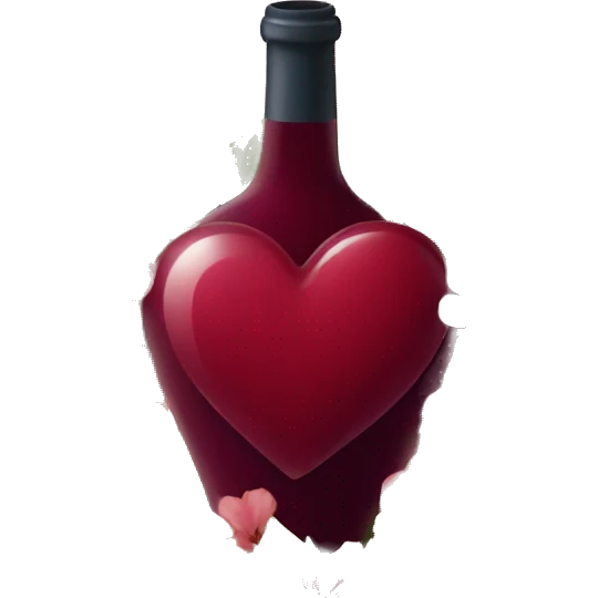wine red heart with flowers around it emoji