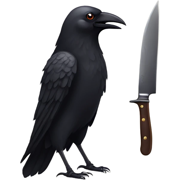 Crow with knife  emoji