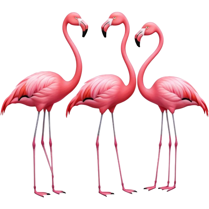 group of flamingos standing together emoji