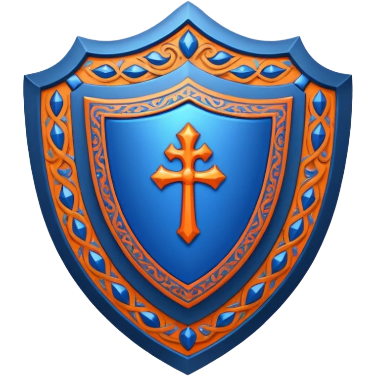 glitter blue and orange ancestor shield emoji