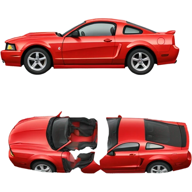 Red 2003 mustang car  emoji