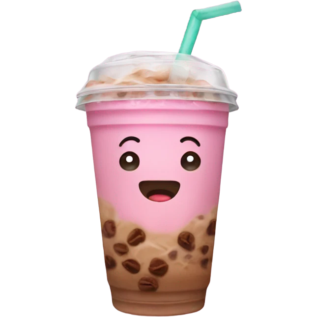 Pink iced coffee emoji