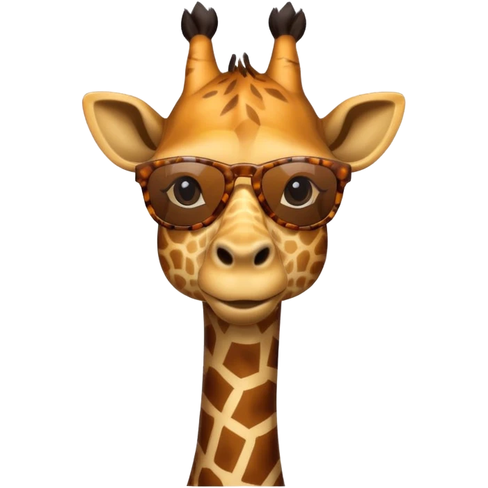 portrait of giraffe, wearing sun glasses, front view emoji