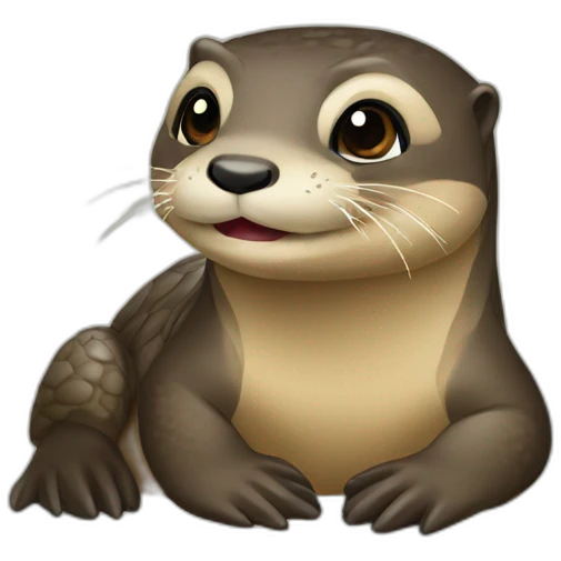 Loutre sur tortues emoji