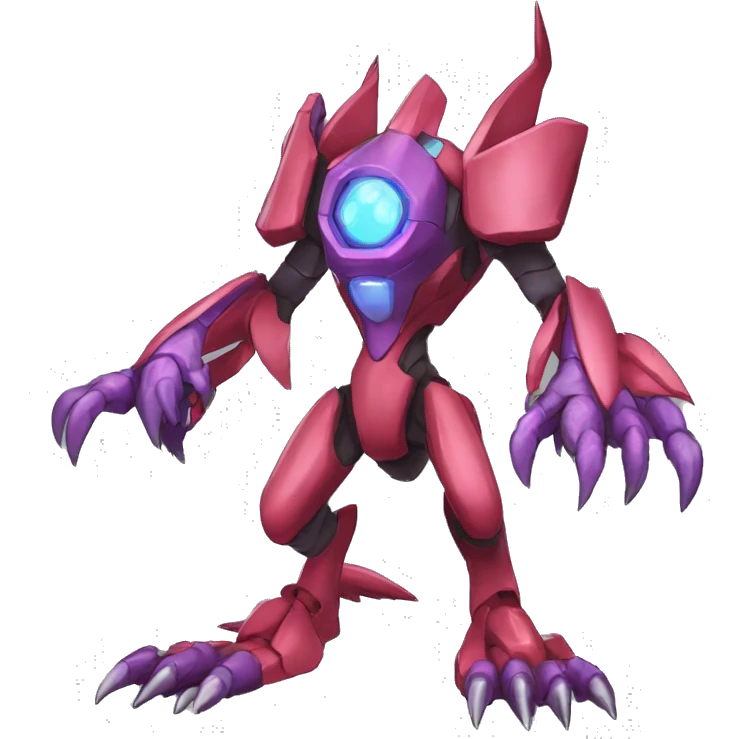  Cool Edgy Godly Futuristic Digimon-Fakemon-Genesect-Reptile full body emoji