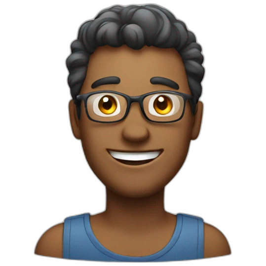 Happy men with glass emoji