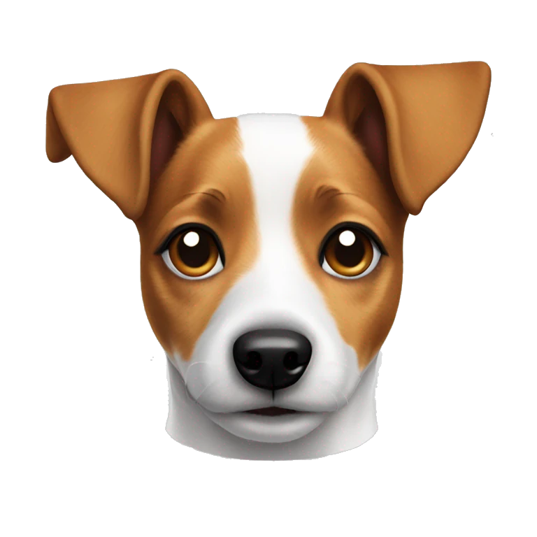 Jack Russell with one ear up and one ear down emoji