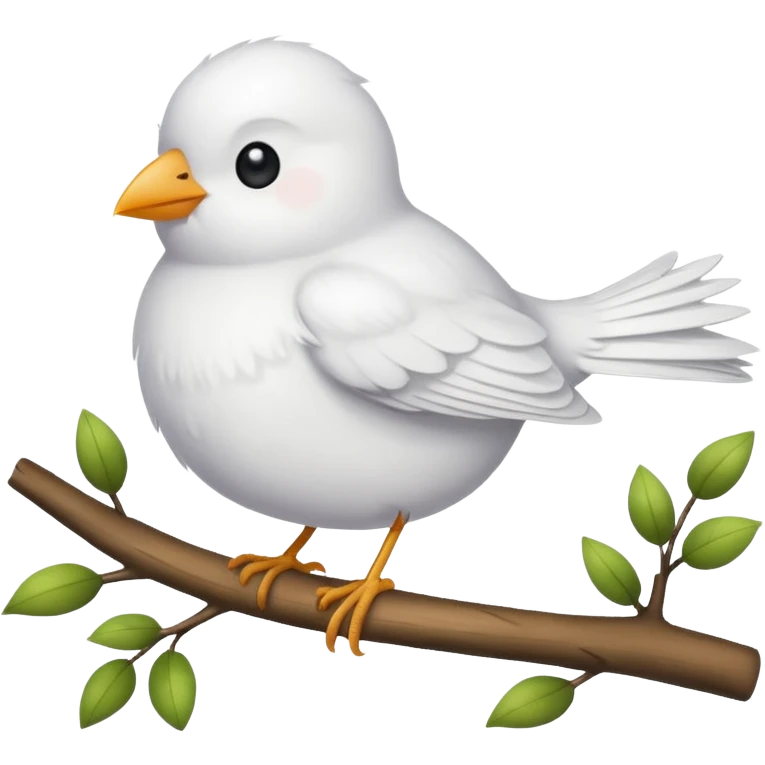 little white bird on a branch emoji