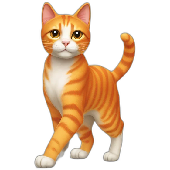 orange cat walk emoji