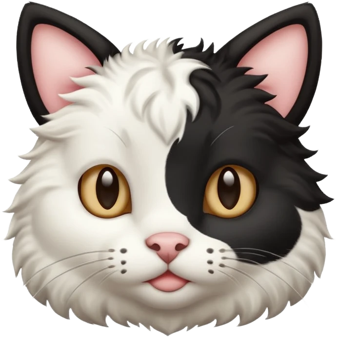 Cute cat black and white stain like a cow emoji