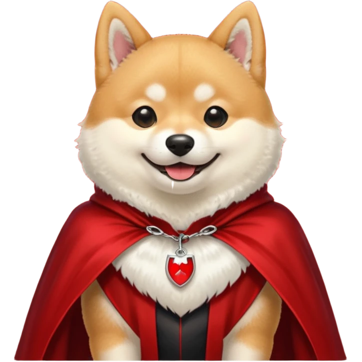 Shiba Dog in red dracular collar cloak emoji
