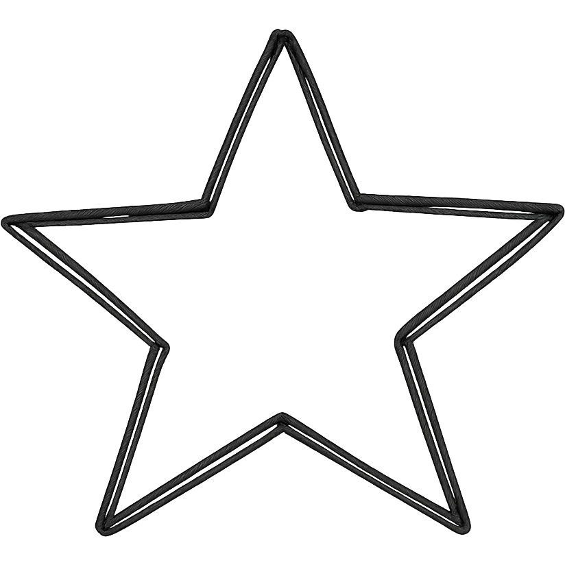 hand drawn outlined icon of a pink star, no fill emoji