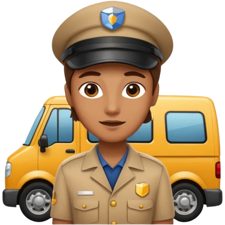 delivery person with delivery van in the background emoji