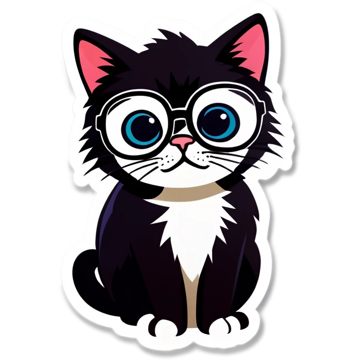 Nerdy cat  emoji