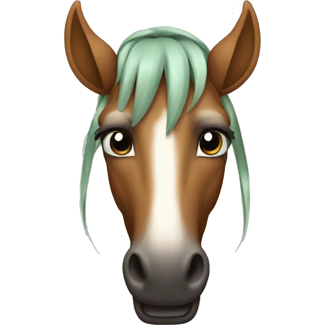 Horse wearing elf ears emoji