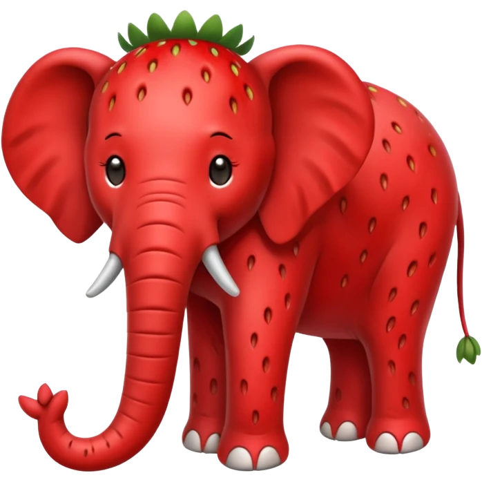 Strawberry éléphant peau en fraise emoji