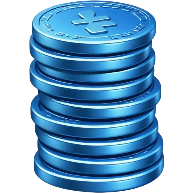 blue stack of coins emoji