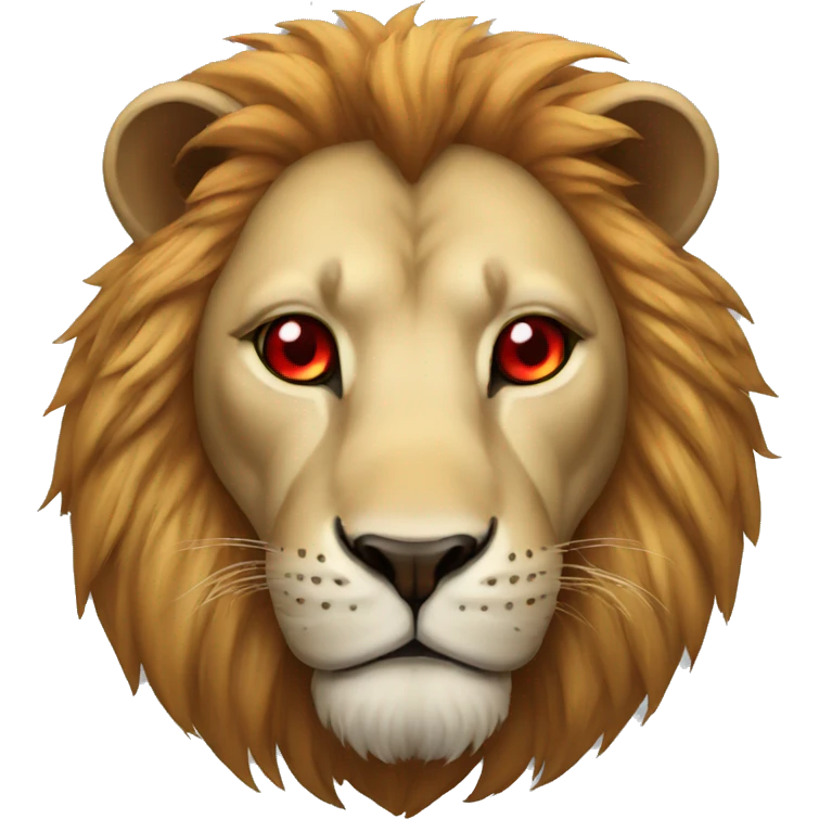 Lion with red eye emoji