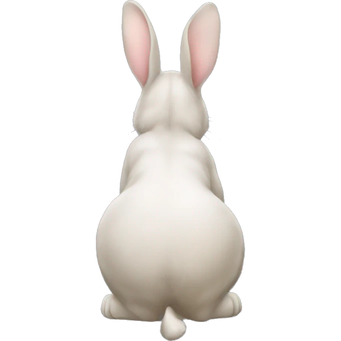 Realistic back of bunny rabbit. emoji