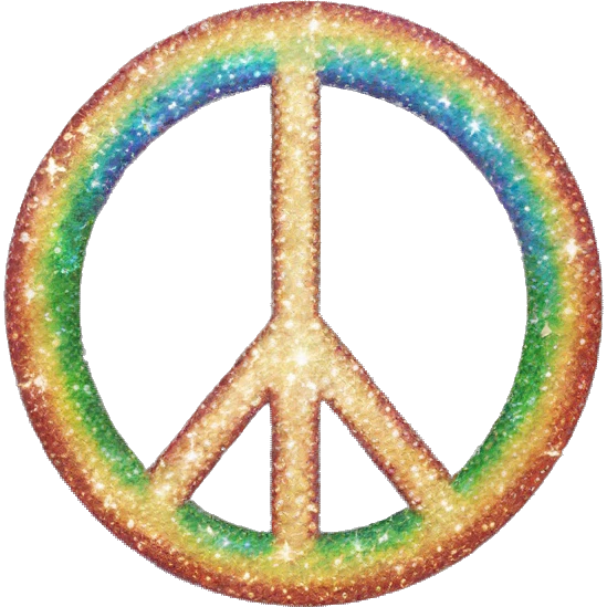 rainbow sparkle peace sign emoji
