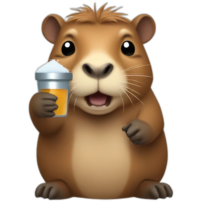 Capybara with Salt shaker in hand emoji