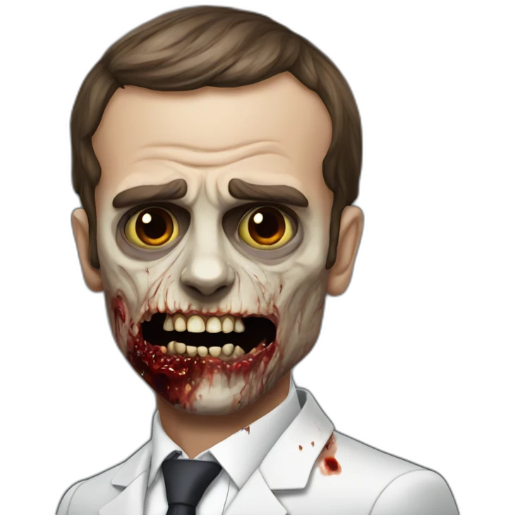 macron as a zombie emoji