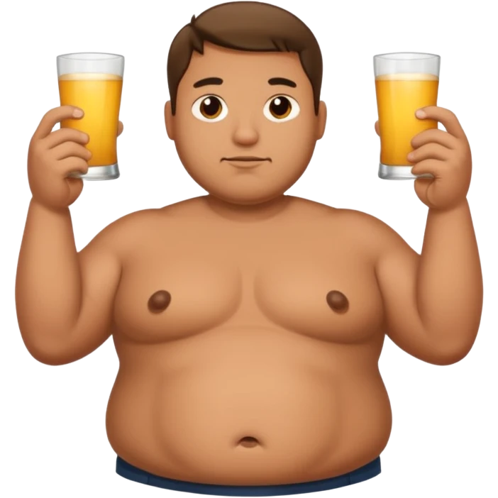 a guy with fat belly but his arms are small emoji