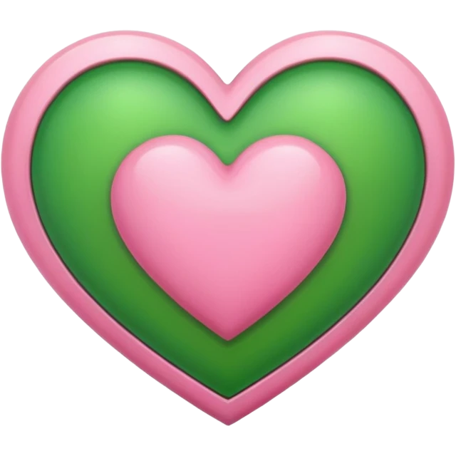 pink & green heart emoji