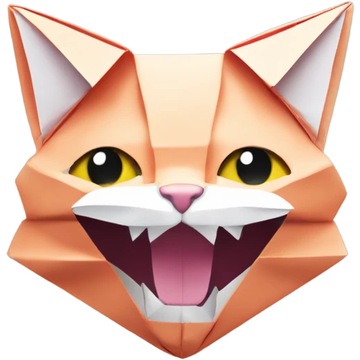 cat smiling origami saumon emoji