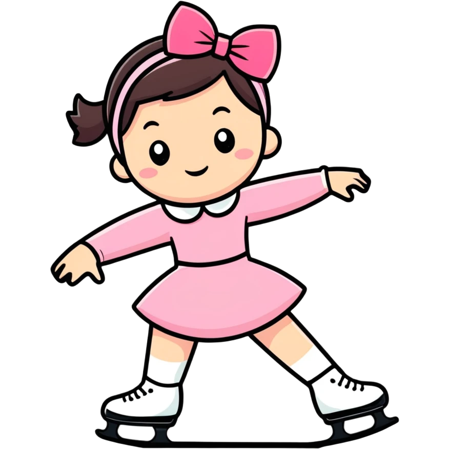 Figure skating with a pink bow emoji
