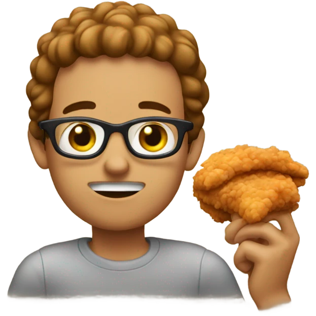 Noah eating chicken emoji