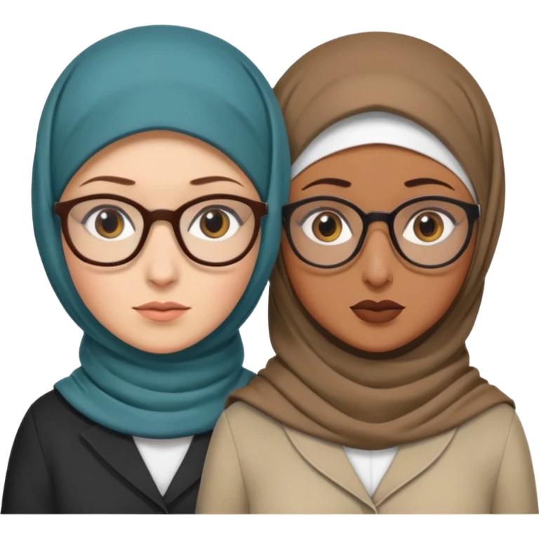 2 DETECTIVES 1 one is a white coman with glasses and hijab the other one is brown skin not hijabi emoji