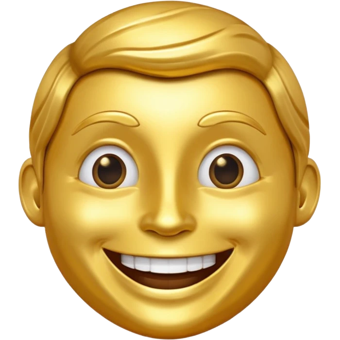 a golden vinyl, who is personified and is happy emoji